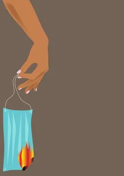 Burning mask copyspace Stock Illustration