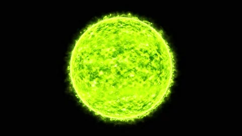 Burning Massive Green Star Loop Stock Footage 222837722