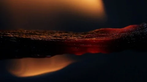 Burning Match On Black Background Macro Video stock 80822869
