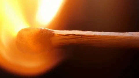 Burning Match On Black Background Macro Slow-Mo Stock Footage 80822970
