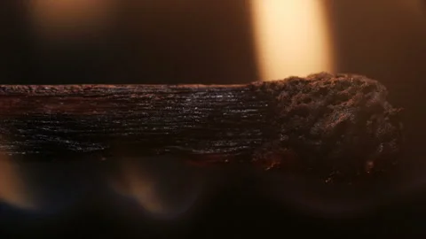 Burning match on black background in macro Stock Footage 106028882