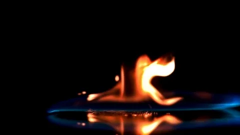 Burning match falls and ignites the combustible mixture Stock Footage 73936032