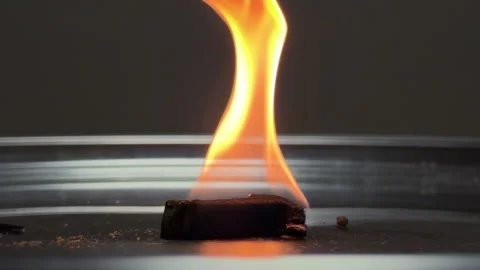 Burning Match Fragment Flickers With Soft Hissing And Low Crackle Stock Footage 328694527
