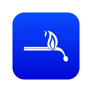 Burning match icon digital blue Illustrazione stock