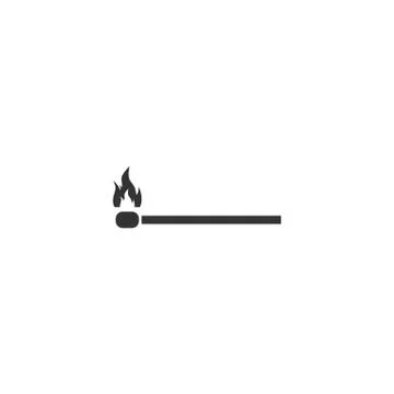 Burning match icon flat Stock Illustration
