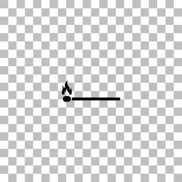 Burning match icon flat Stock Illustration