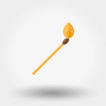Burning match. Icon Stock Illustration