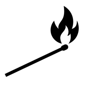 Burning match. Icon Stock Illustration