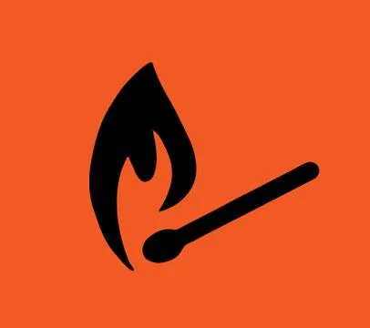 Burning match icon isolated on background Stock Illustration