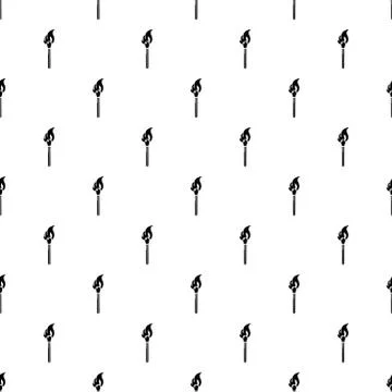 Burning match icon, simple black style Stock Illustration