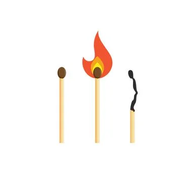 Burning match icon vector illustration concept design template Stock Illustration