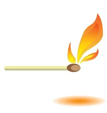 Burning match Stock Illustration