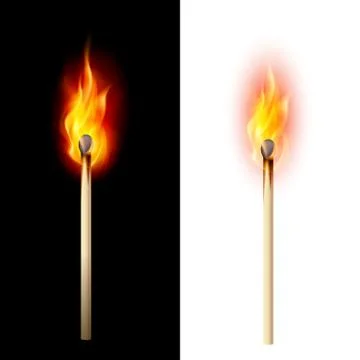 Burning match Illustrazione stock