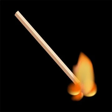 Burning Match Stock Illustration
