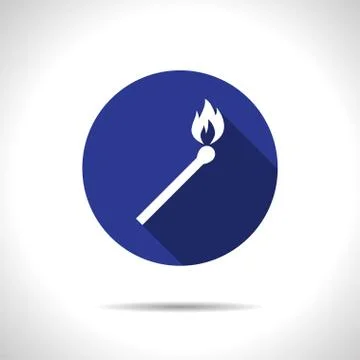 Burning match illustration. fire vector flat icon Stock Illustration