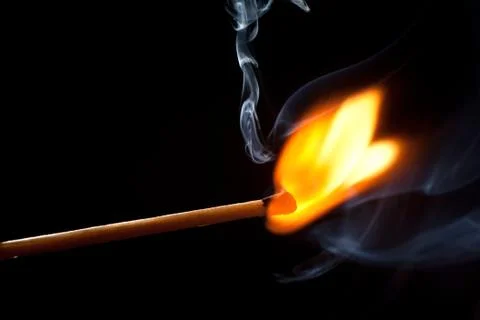 Burning match Foto stock