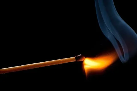 Burning match Foto stock