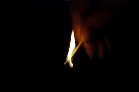 Burning match Foto stock