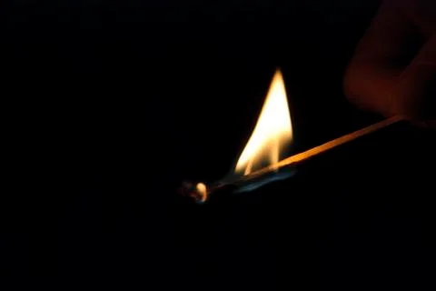 Burning match Foto stock