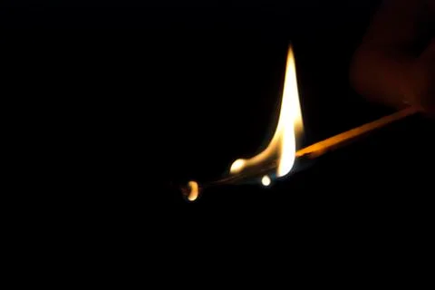 Burning match Foto stock