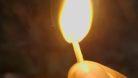 Burning match in slow motion  Stock-Footage 155151085