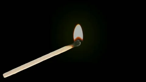 Burning match stick black background stock video footage Stock Footage 263111903