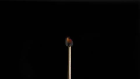 Burning match stick. Dark light studio. Closeup Match burning and combusting 스톡 동영상 150557107