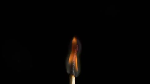 Burning match stick. Dark light studio. Closeup Match burning and combusting Vídeo Stock 150557129