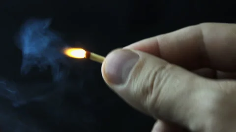 Burning match stick Stock Footage 47256869