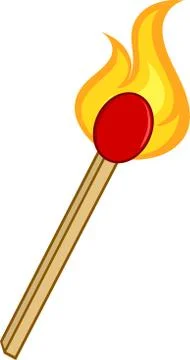Burning Match Stick Illustrazione stock