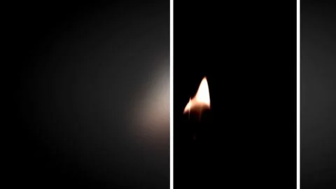 Burning matches against black on the contrary. Concept footage. Stock Footage 325219945