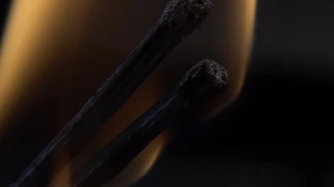 Burning matches close-up on black background Vídeos de archivo 71755878