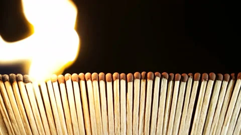 Burning Matches in the Dark Stock Footage 61388537