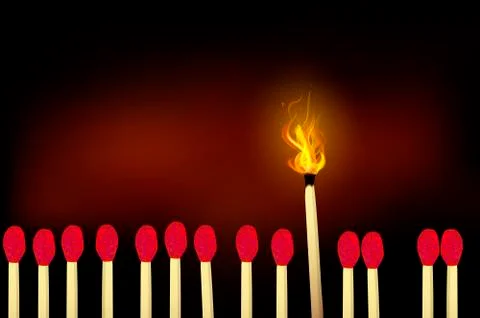 Burning matches Stock Illustration