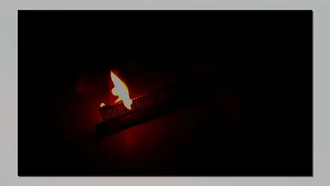 Burning of matches, installation Stock Footage 75606214