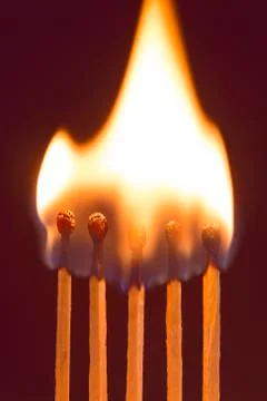 Burning matches Stock Photos