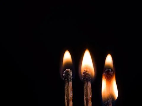 Burning matches Stock Photos