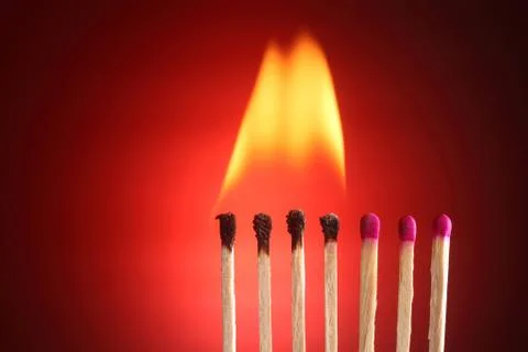 Burning Matches Stock Photos