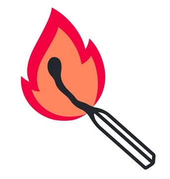 Burning matchstick illustration Stock Illustration