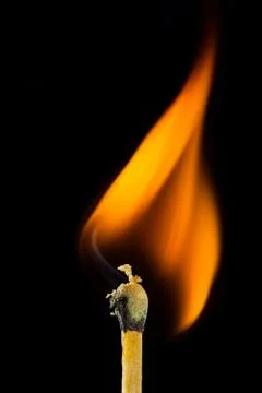 Burning matchstick Stock Photos