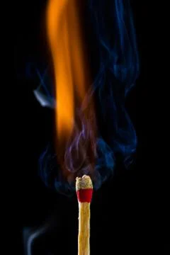 Burning matchstick Stock Photos