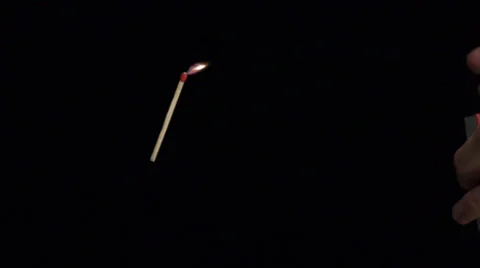 Burning matchstick, Slow Motion Stock Footage 31819315