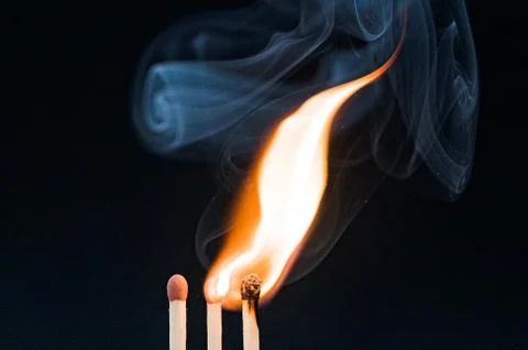 Burning matchsticks 库存照片