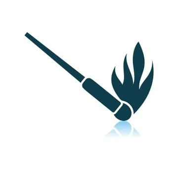 Burning Matchstik Icon Stock Illustration