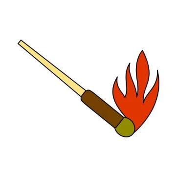 Burning Matchstik Icon Stock Illustration