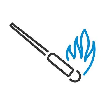 Burning Matchstik Icon Stock Illustration