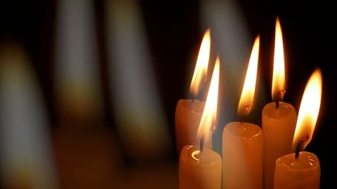 Burning memorial candles Video stock 117580240