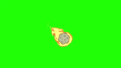 Burning Meteor Animation Green Screen Video stock 337197512