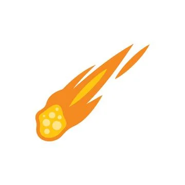 Burning meteor flying through space with fiery tail Stock Illustration