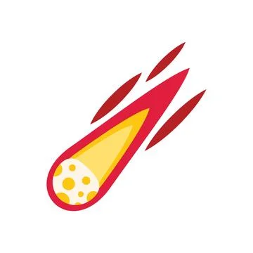 Burning meteor flying through space illustration Stock Illustration